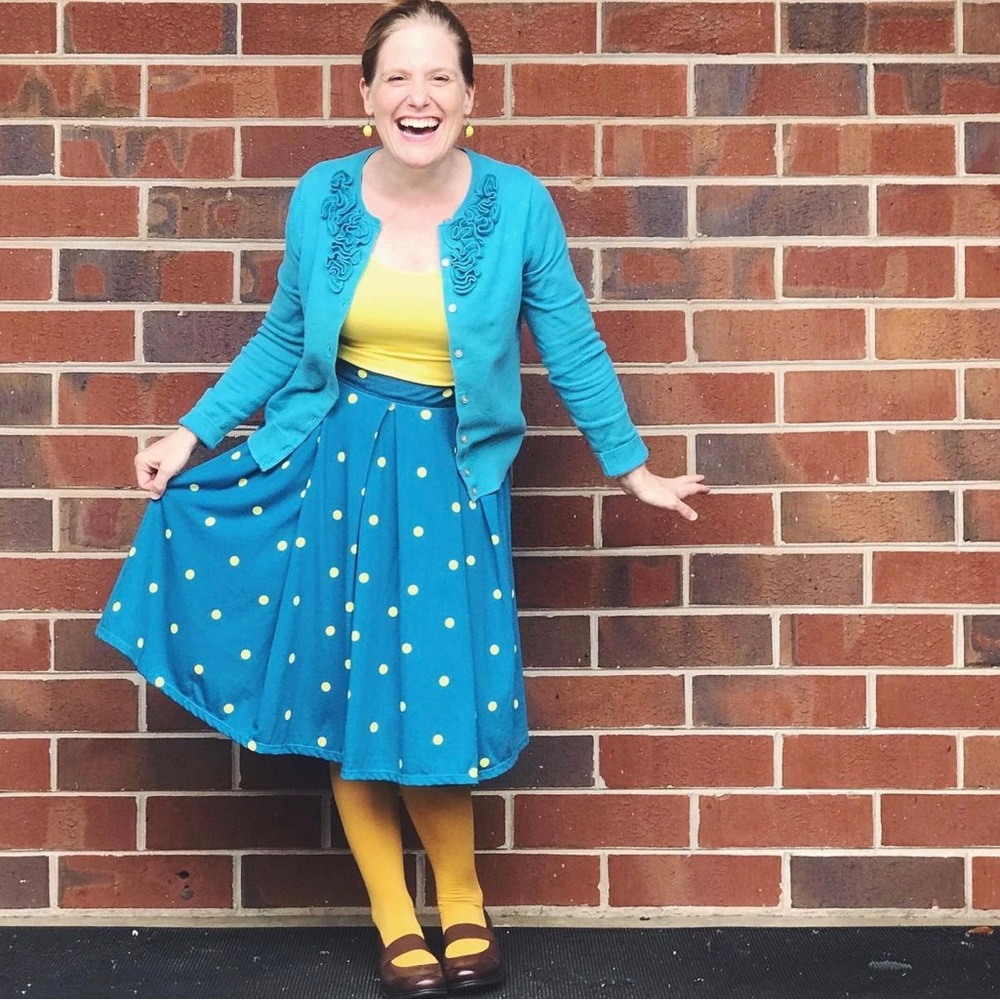 Lularoe Madison polka dot skirt, XS